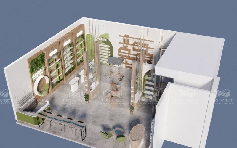thi công nội thất shop hiện đại