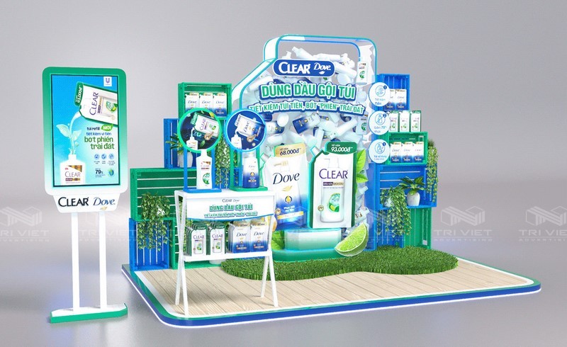 booth trưng bày sản phẩm giá rẻ