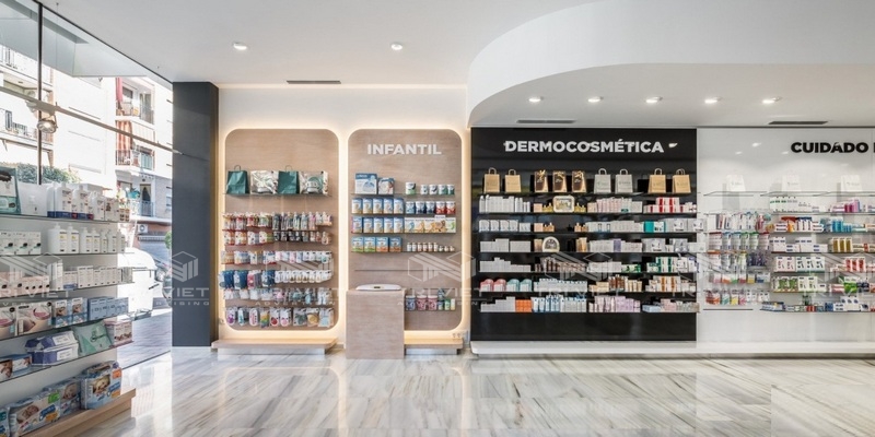 Trang trí showroom dược phẩm theo thương hiệu