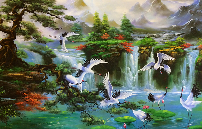 tranh tung hat vien phong thuy