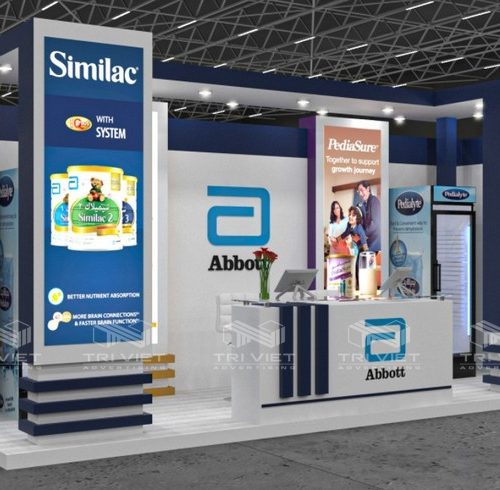 Booth Tiếp Thị Sản Phẩm Sữa Thiết Kế Thông Minh Hiện Đại