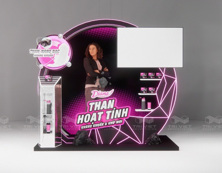 lắp đặt booth quảng cáo ấn tượng