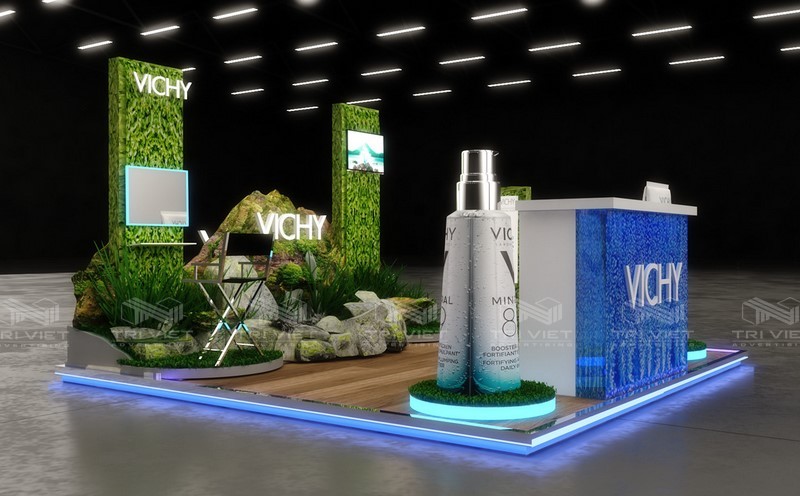 lắp đặt booth quảng cáo hiện đại