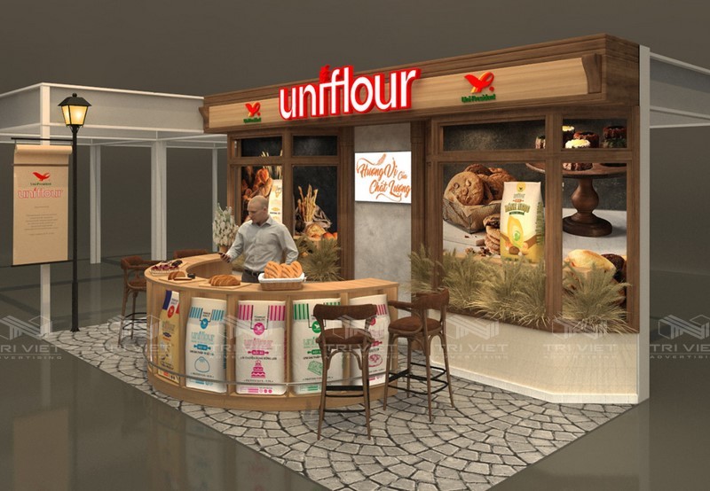 trang trí gian hàng hội chợ đẹp mắt