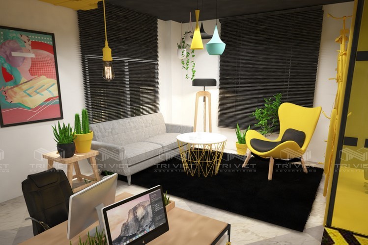 thi cong noi that van phong dep