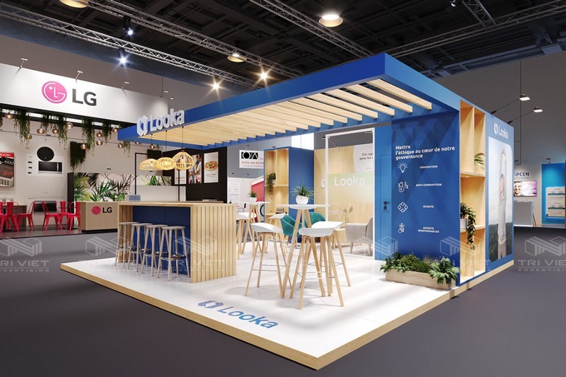 thi công gian hàng