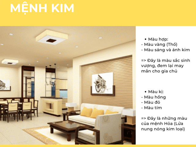 mau nha hop menh kim