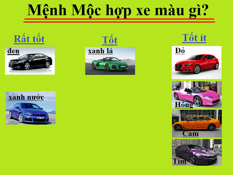 mau xe menh moc