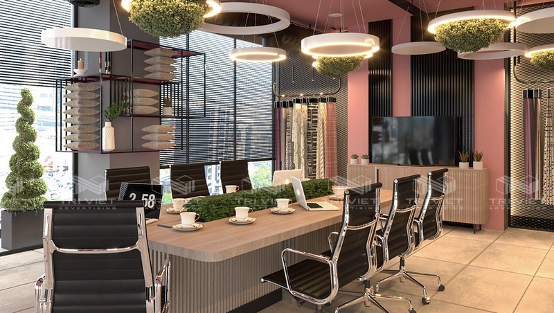 thi cong noi that showroom