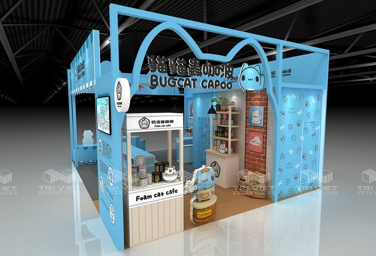 trang trí gian hàng thu hút khách hàng