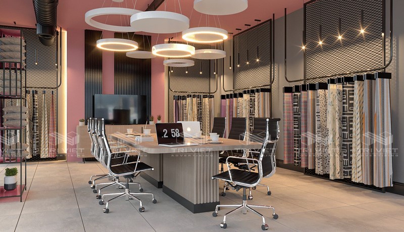 thi cong showroom