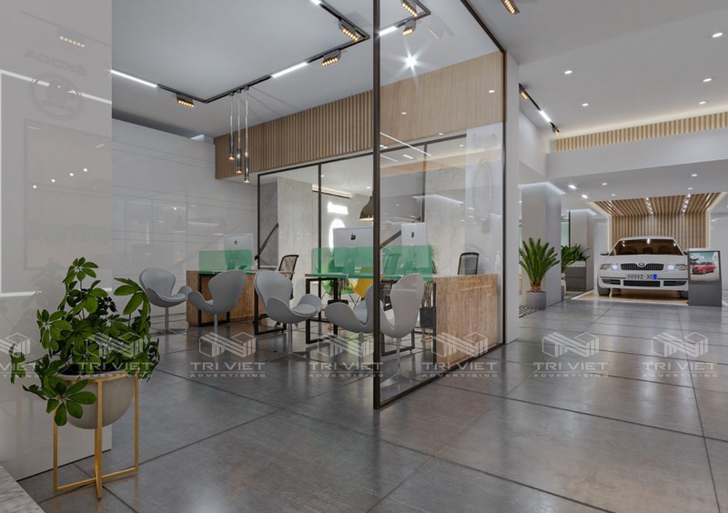 thi cong showroom dep